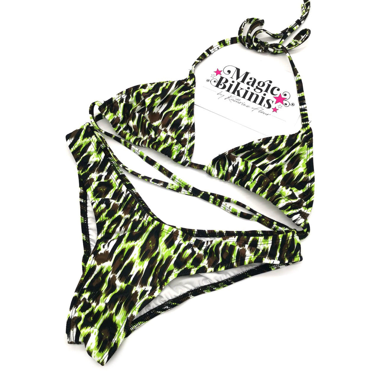 Lime green cheetah hot sale print bikini