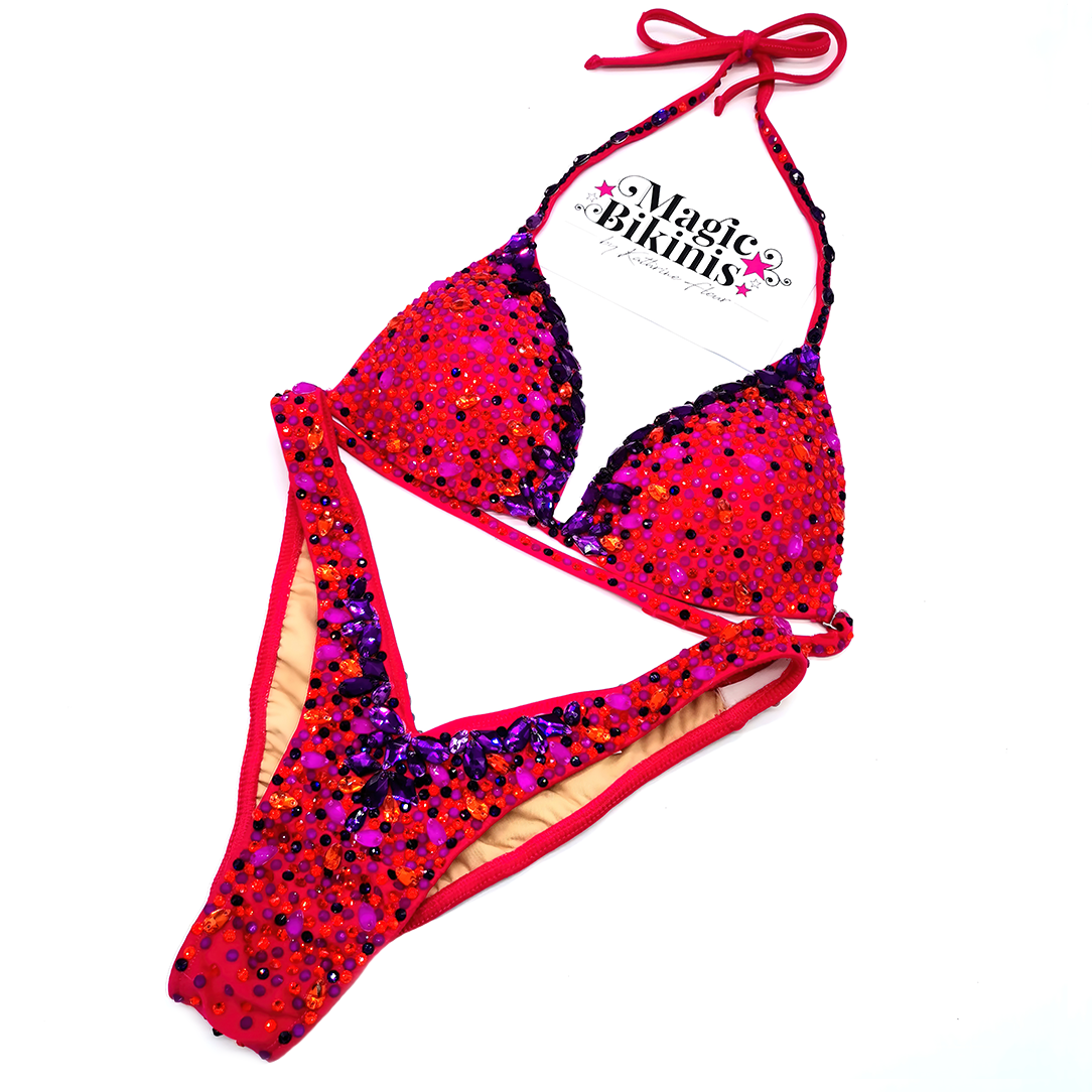 Bikini No.99 Cherry Bomb with Mixed Crystals – Magic Bikinis - The ...