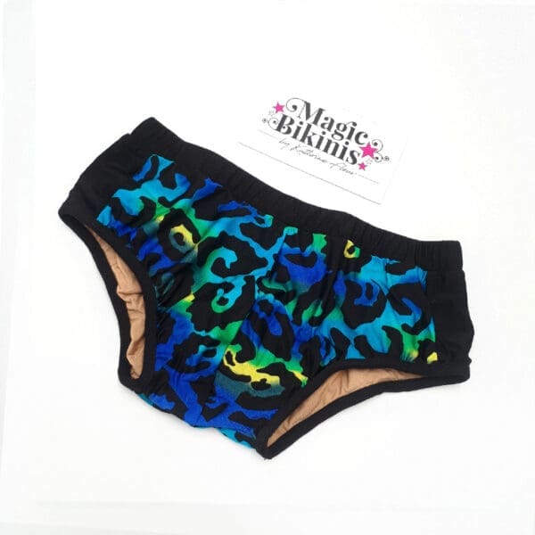 Men's Bodybuilding Posing Hotbriefs - Blue Jaguar Print