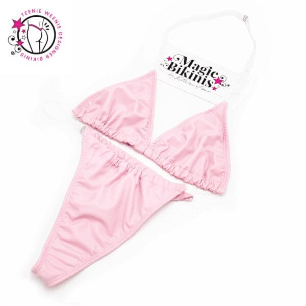 Teenie Weenie No Tan Lines Bikini Baby Pink Clear Straps