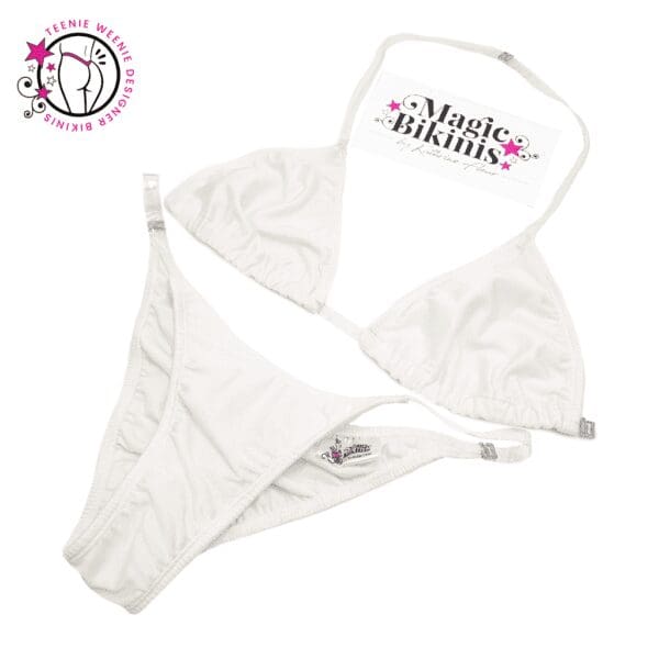 Teenie Weenie No Tan Lines Bikini White Clear Straps
