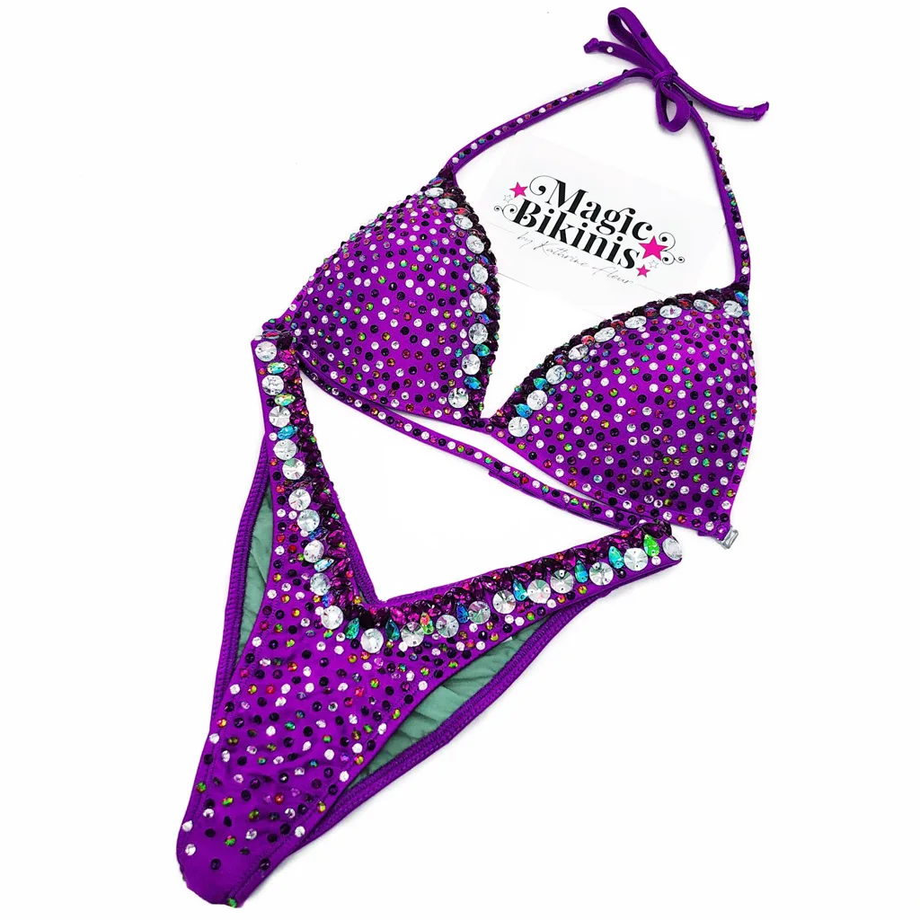 IFBB Elite Pro Custom Made Mixed Crystal Competition Bikini Berry
