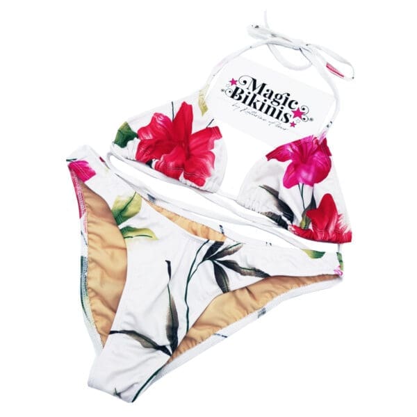 Beach Bikini No.57 Small White Floral Bikini