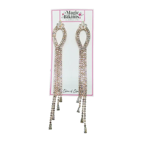 Elizabeth Gold Diamante Tassel Earrings
