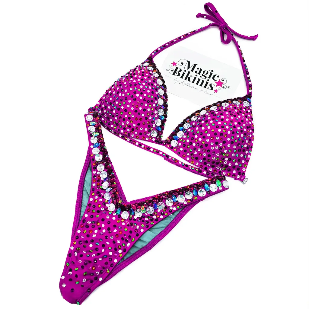 IFBB Elite Pro Custom Made Mixed Crystal Competition Bikini Pink