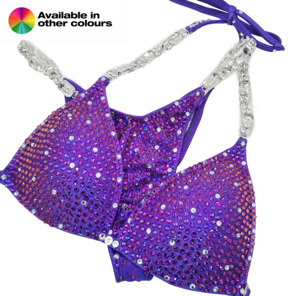 NPC custom made bikini connectors ultra pro crystal bling set by Magic Bikinis purple