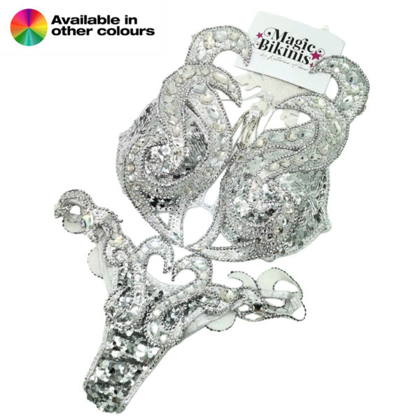 WBFF Style custom made bikini sequin deluxe pro crystal bling set by Magic Bikinis