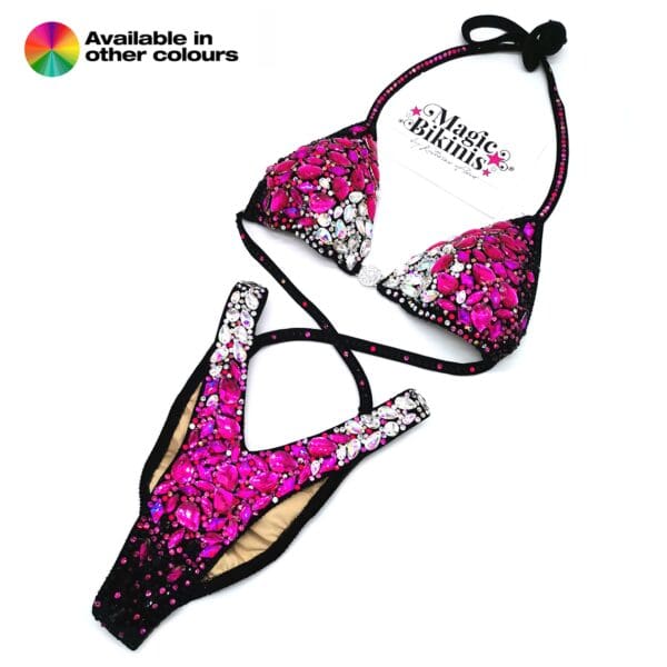 Quick Ship Bikini 216 Chunky Bling Multi Crystal Pro Figure Suit