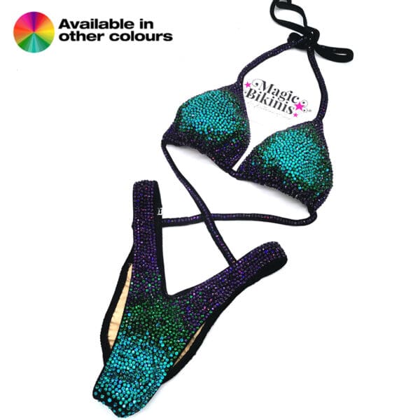 Ombre 3-tone figure suit Ifbb elite pro figure suit magic bikinis