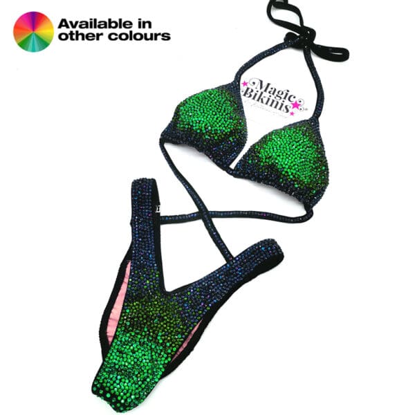 Ombre 3-tone figure suit Ifbb elite pro figure suit magic bikinis