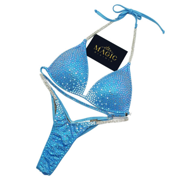 Light blue 212 NPC stage Suit blue pro style ultra pro bum bikini Magic Bikinis