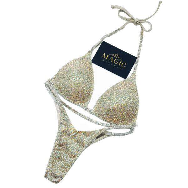 Light golden champagne 214 NPC stage Suit pushup pro style ultra pro bum bikini Magic Bikinis