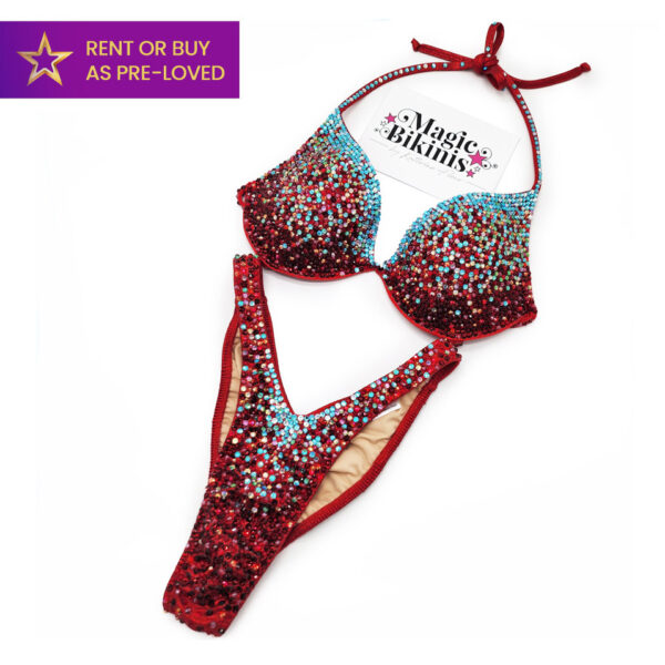 Fire & Ice Red IFBB Elite Pro Competition Bikini Pro Bikini