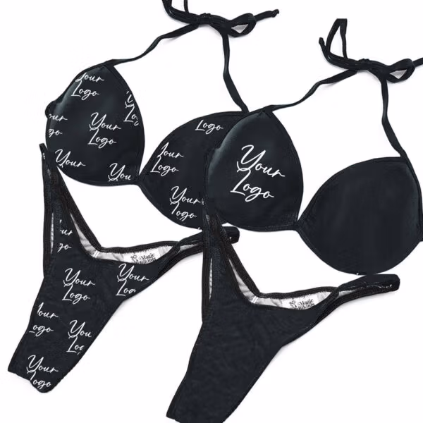 Your teams logo custom printed posing practice suit magic bikinis