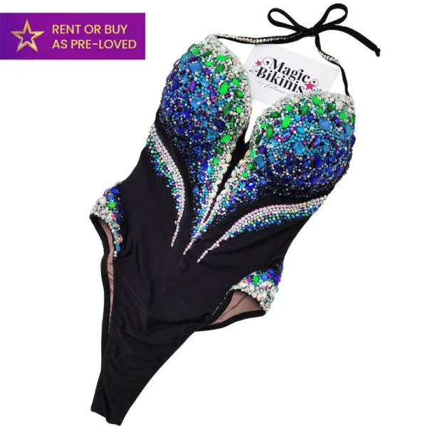 Fantasia Black IFBB Elite Pro Competition Bodysuit Rental