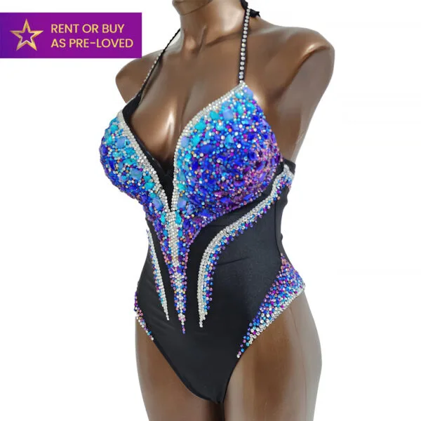 Ashleigh Fuller Intergalactic Black IFBB Elite Pro Competition Bodysuit Rental