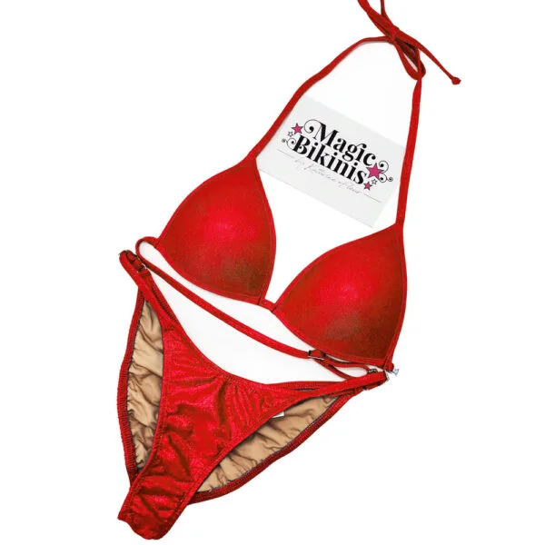 NPC IFBB Pro League Fit Model Bikini No.215 – Shiny Red, No Crystals