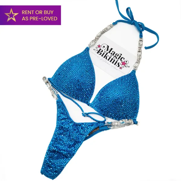 Capri Crazy NPC Style Pro IFBB Bikini blue ultra pro style rental bikini Magic Bikinis