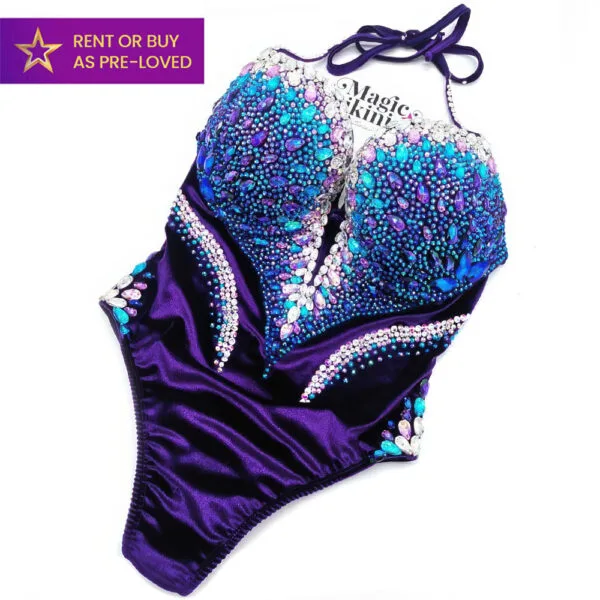Magic Mermaid Purple Bodysuit rental IFBB fit model elite pro