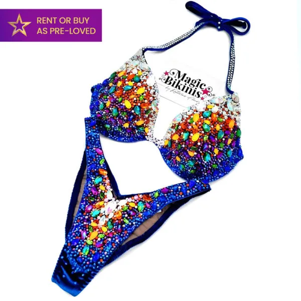 Royal Rainbow Deluxe Velvet IFBB Elite Pro Competition Bikini Pro Bikini