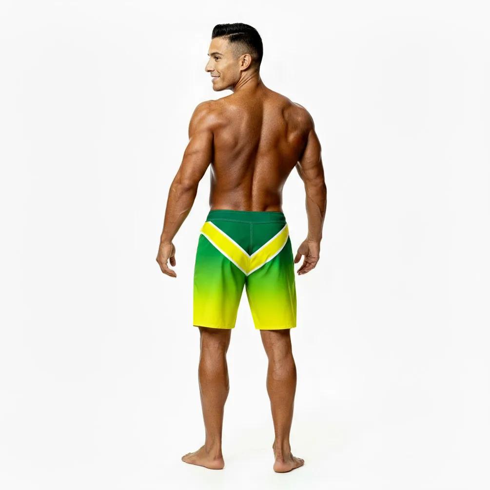 Apex IFBB Elite Pro Boardshorts – rear angle view for men’s physique competitors