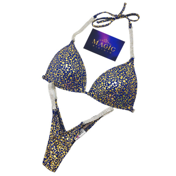 IFBB Pro League Competition Bikini NPC Plain Navy & Gold