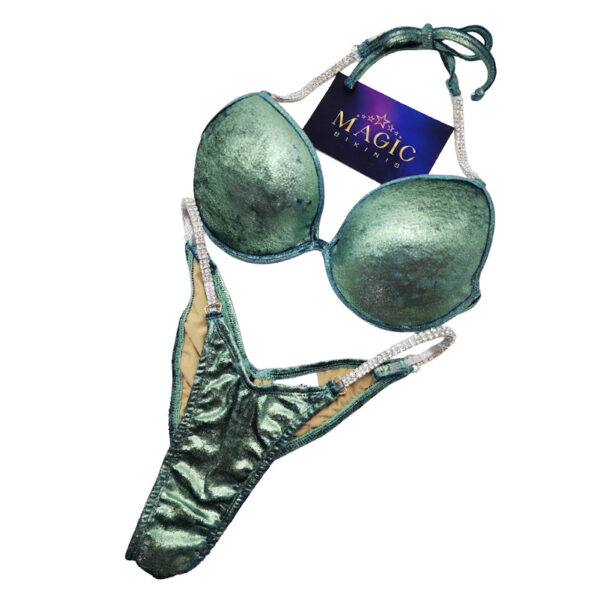 NPC Soft Metallic Velvet Competition Bikini Plain