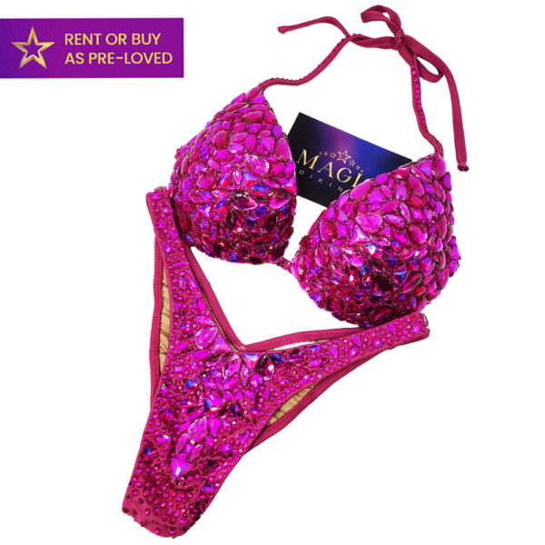 IFBB Elite Pro stage bikini and figure suit by Magic Bikinis Pink Fuchsia Fox