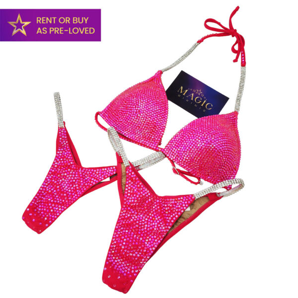 NPC hawt pink rental bikini connectors ultra pro crystal bling set by Magic Bikinis