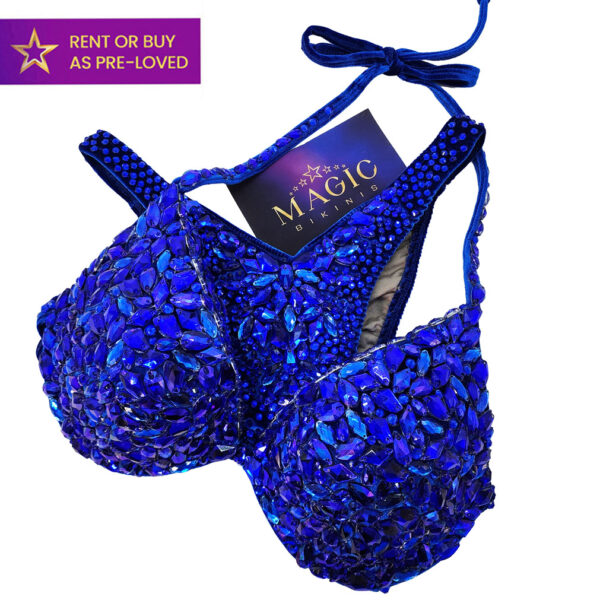 IFBB Elite Pro stage bikini and figure suit by Magic Bikinis Royal Blue Elektra