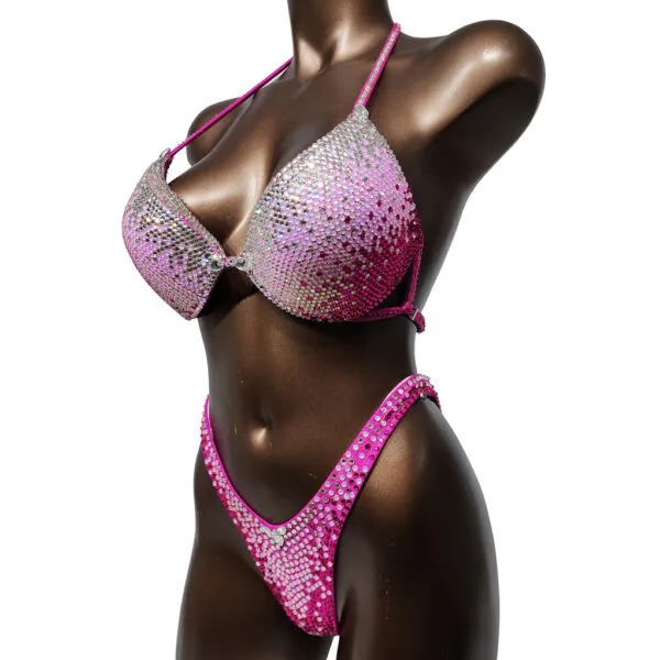 IFBB Elite Pro Pink Princess Stage Bikini with wedge cup Large