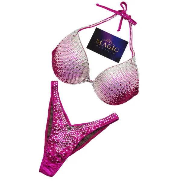 IFBB Elite Pro Pink Princess Stage Bikini with wedge cup Large