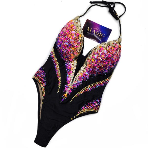 Star Spell Noir Black IFBB Elite Pro Competition Bodysuit Rental