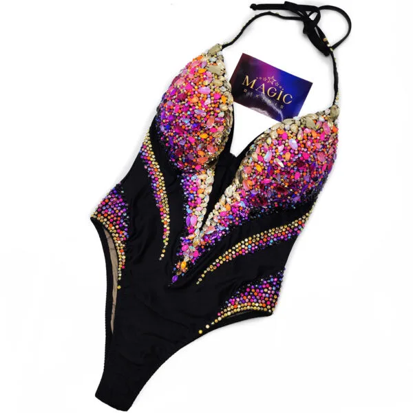 Star Spell Noir Black IFBB Elite Pro Competition Bodysuit Rental