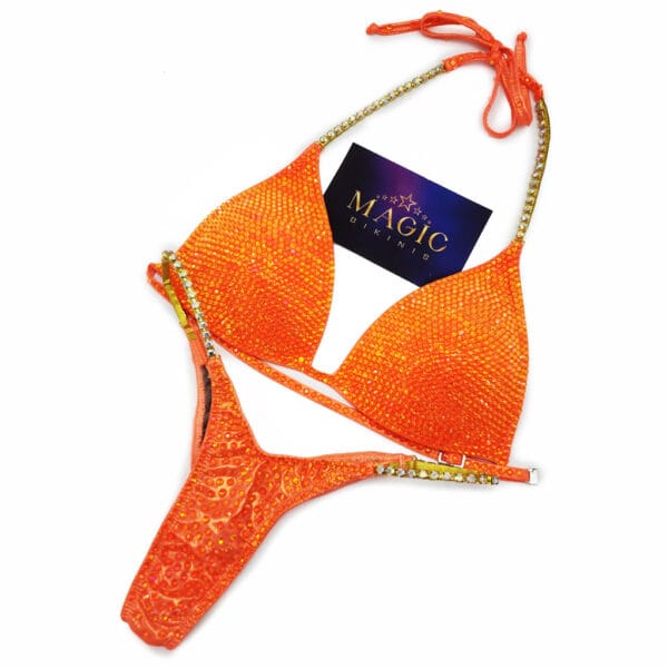 Tangerine Dreams orange Magic Bikinis in stock IFBB Pro League NPC Stage suit for sale