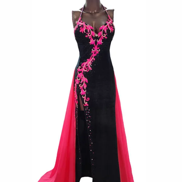 Opulence Stage Dress IFBB Elite Pro Fit Model Large Dress Black Pink Hire