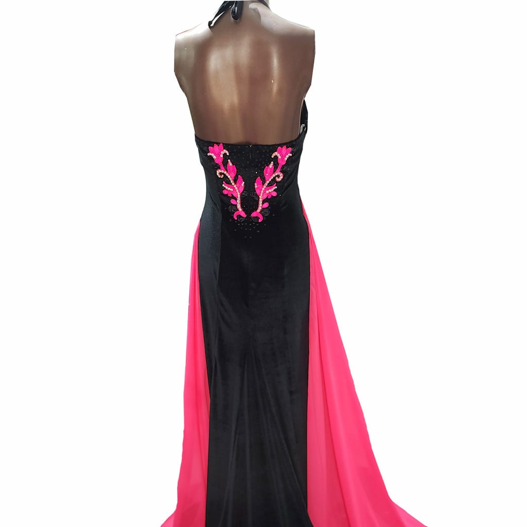 Opulence Stage Dress IFBB Elite Pro Fit Model Large Dress Black Pink Hire