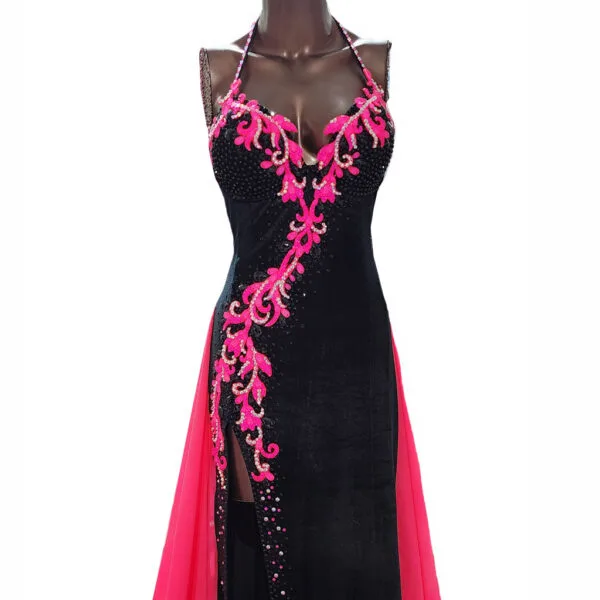 Opulence Stage Dress IFBB Elite Pro Fit Model Large Dress Black Pink Hire